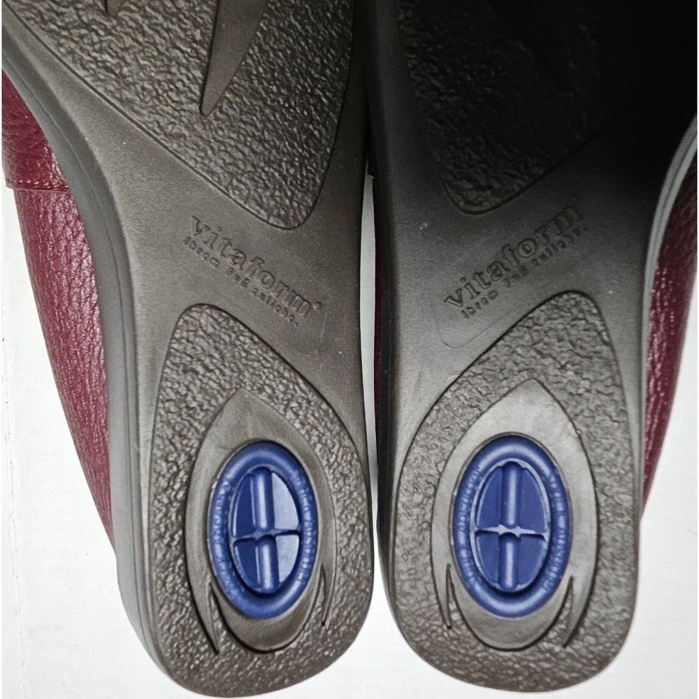 Vitaform Plum Red Leather Loafer Flats Bow Comfort Shoes Womens‎ EU 42/US 12